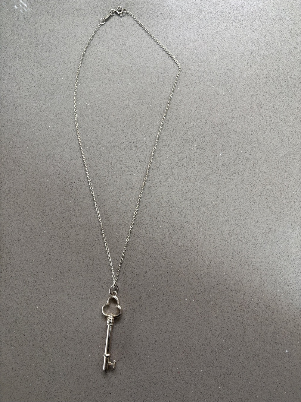 Non authentic Tiffany & Co Sterling Silver Skeleton Key Necklace 18” Chain 925